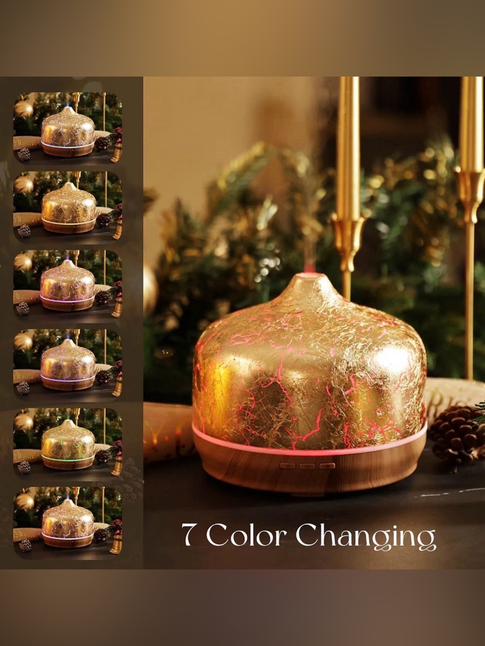 Porseme Giant Handmade Glass Essential Oil Diffuser in Gold 500 Milliliters - Picture 10 of 10